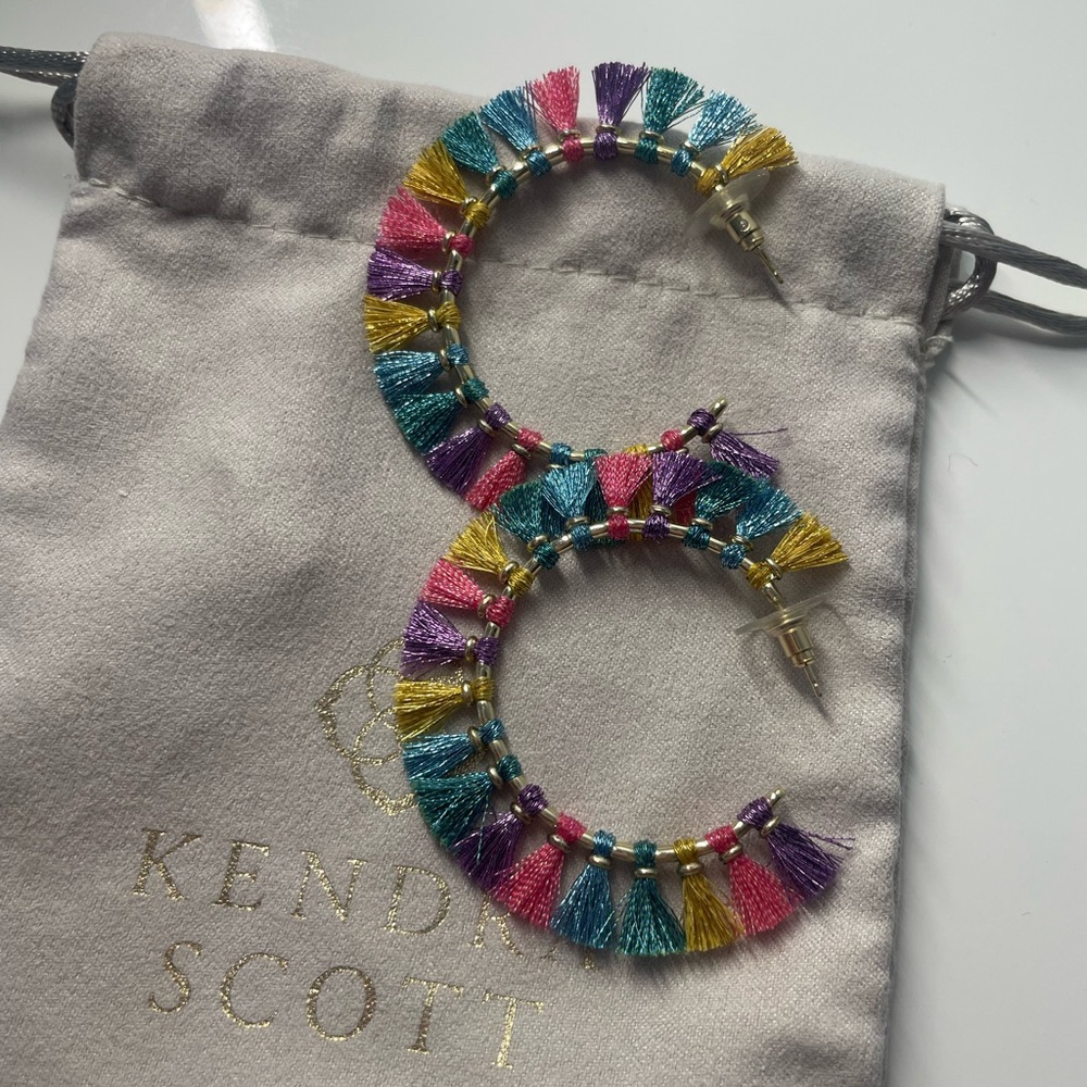 Kendra Scott Evie Multicolor Tassel Hoop Earrings